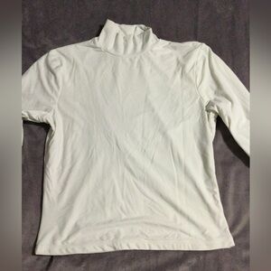Abercrombie & Fitch Cropped White Mock Turtleneck Long Sleeve Top Gently Worn